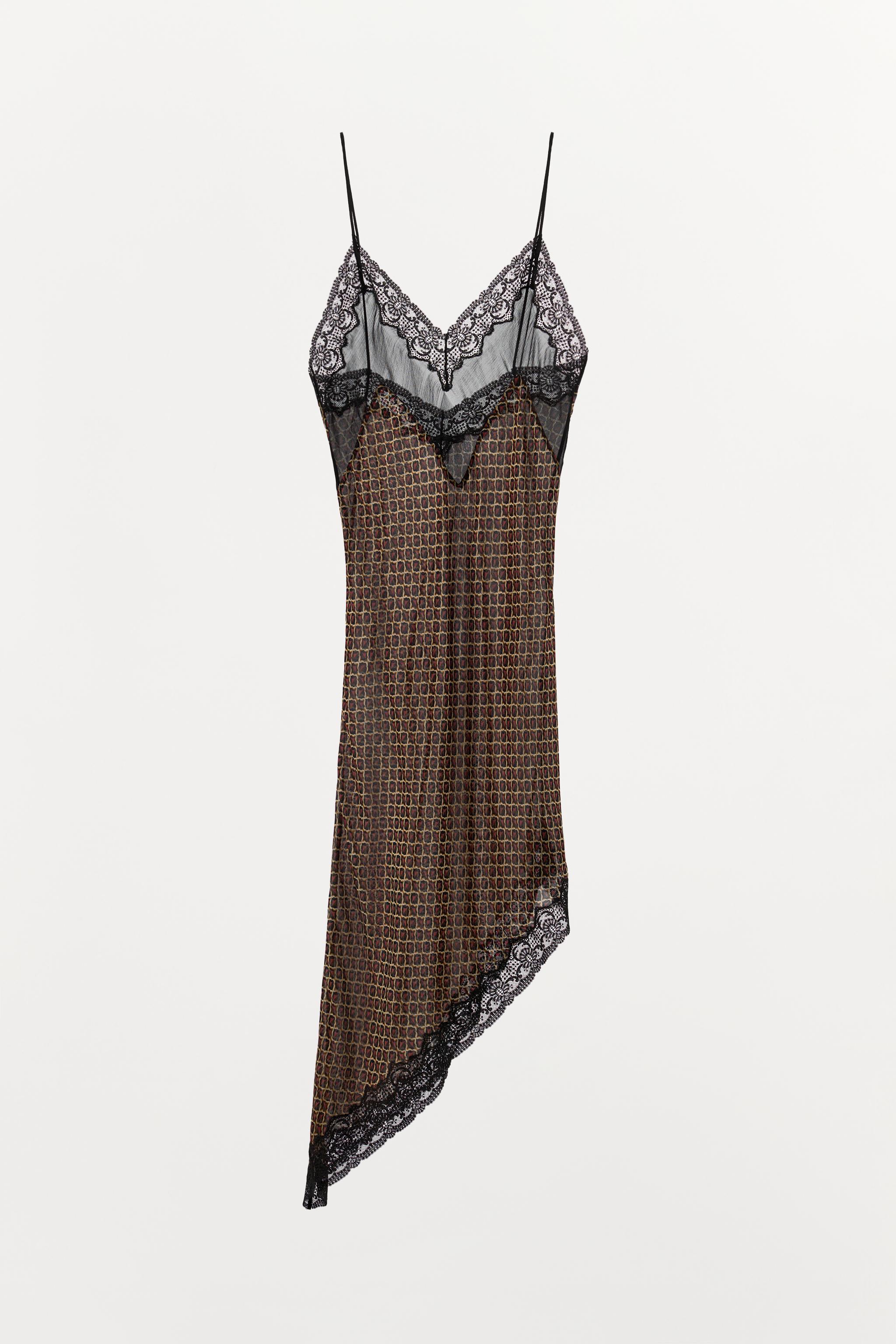 ROBE IMPRIMÉE 100% VISCOSE ASYMÉTRIQUE