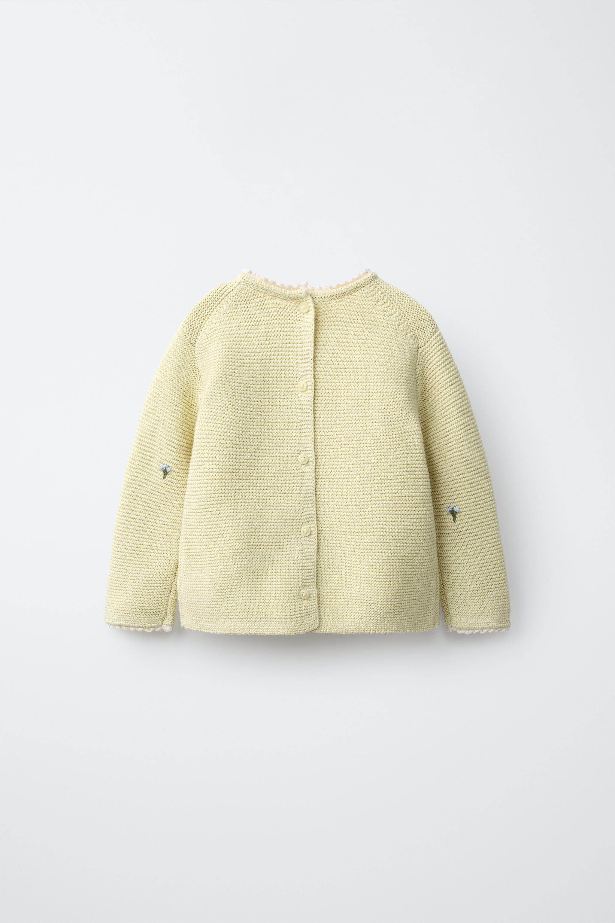 FLORAL EMBROIDERY LACE KNIT JUMPER — Light green