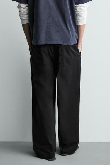 PANTALON RELAXED FIT EN COTON - Noir de Zara - Image 2