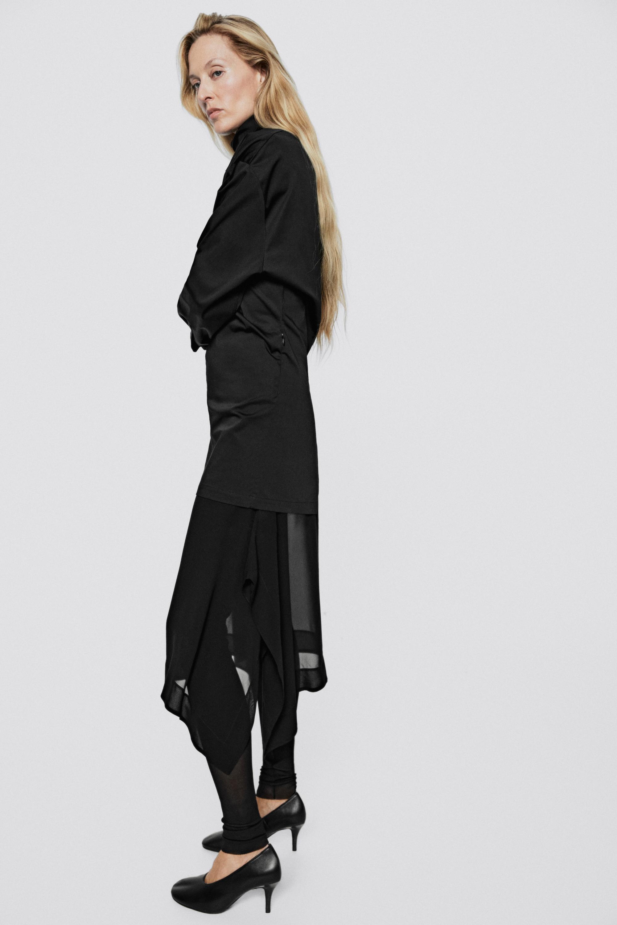Semi-sheer asymmetric midi skirt - LIMITED EDITION