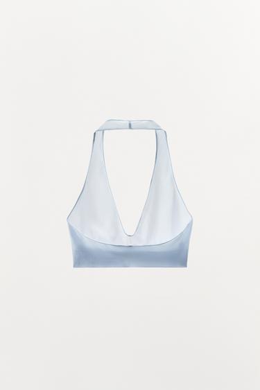 SOUTIEN-GORGE HALTER AVEC POLYAMIDE - Bleu clair de Zara - Image 7