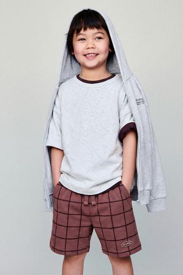 CHECK PRINT BERMUDA SHORTS - Burgundy by Zara