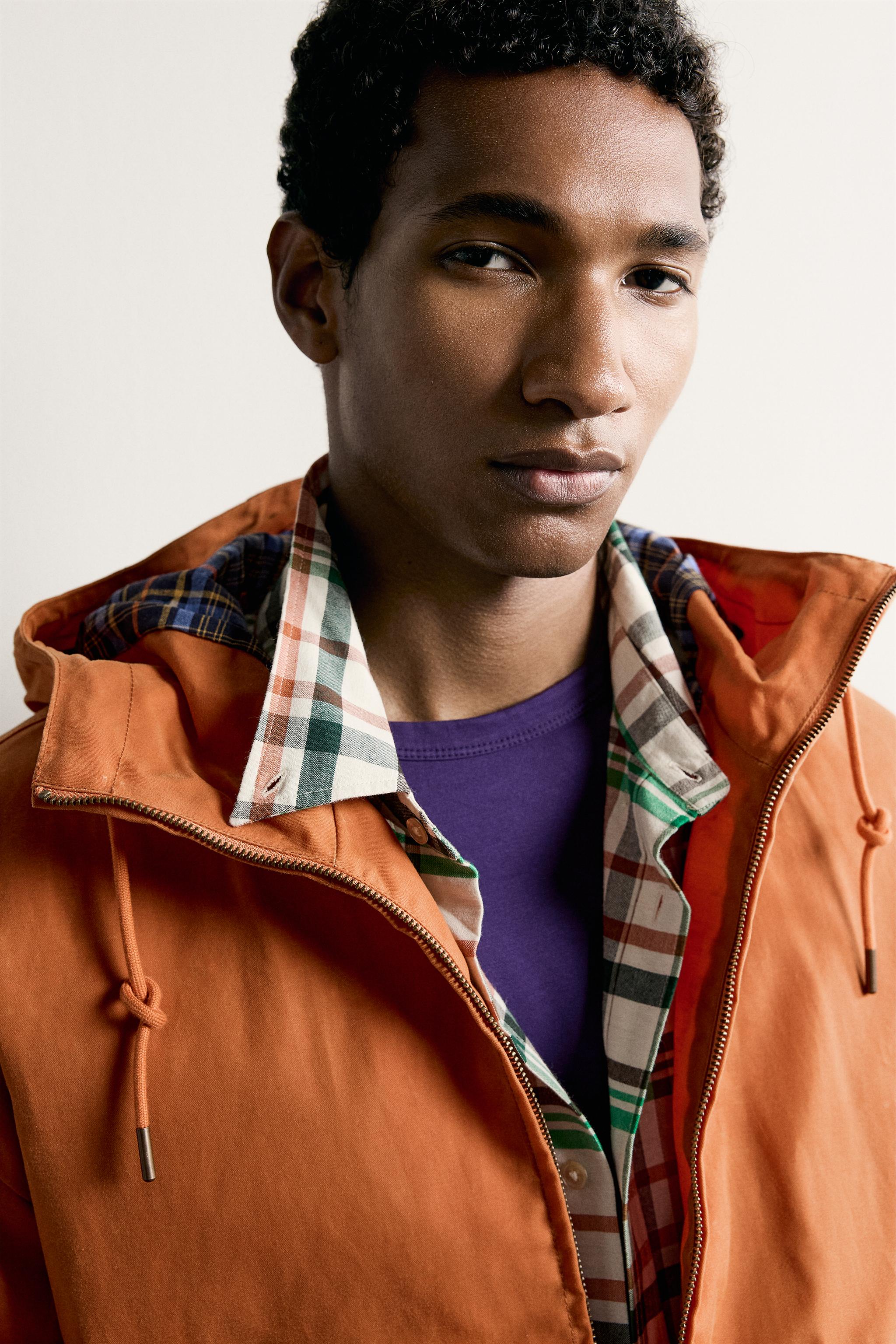 WAXED-EFFECT RELAXED FIT JACKET - Dark orange | ZARA Singapore