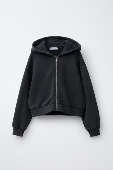 GARMENT DYED HOODIE - Anthracite grey by Zara