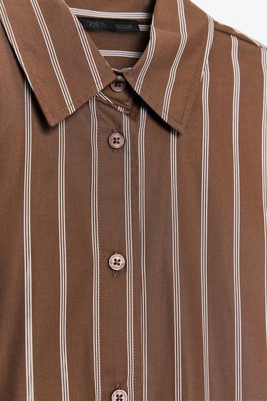 OVERSIZE SHIRT - Dark brown by Zara - Image 7