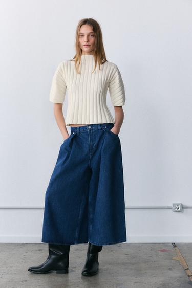 JEANS ZW COLLECTION CULOTTE - Índigo de Zara
