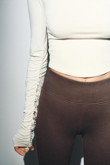 T-SHIRT COTON MODAL PLIS - Écru de Zara - Image 2