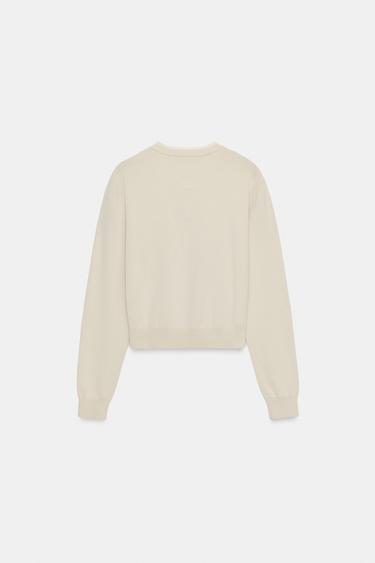DOUBLE-LAYER KNIT JACKET - Dark camel by Zara - Image 6