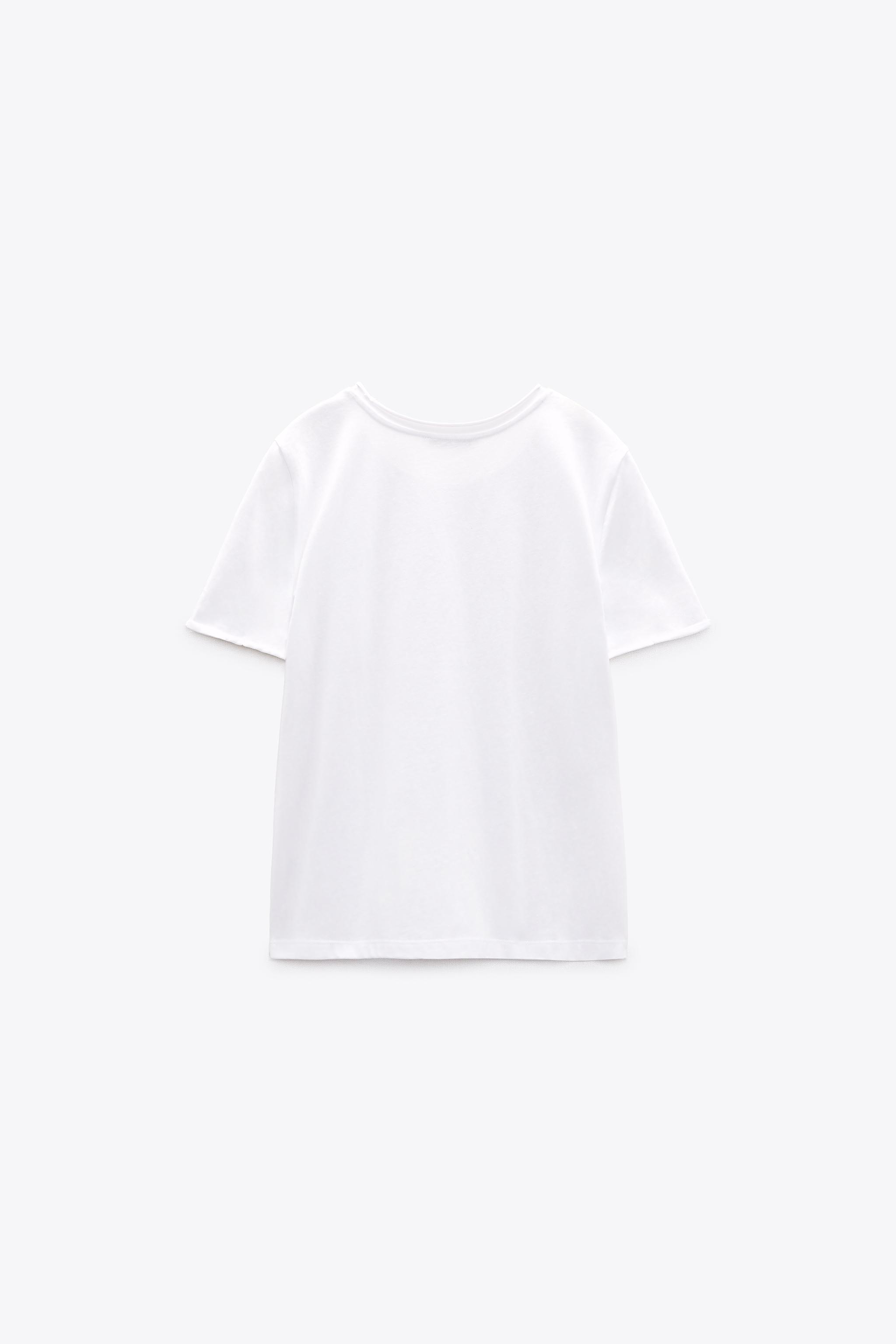 White t 2024 shirt zara