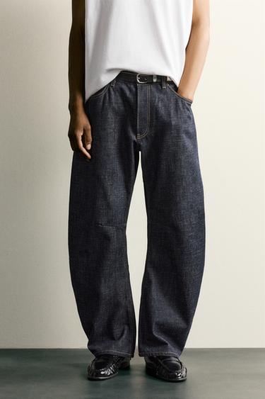 STRAIGHT BARREL FIT デニムパンツインディゴブルーZaraのSTRAIGHT BARREL FIT デニムパンツ - インディゴブルー 