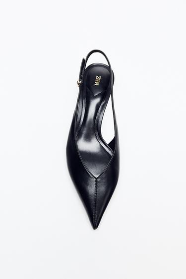 KITTEN HEEL SLINGBACK SHOES - Black by Zara