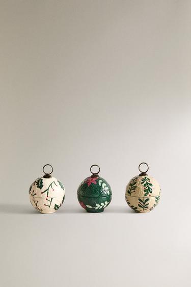 CHRISTMAS BAUBLE PLACE HOLDERS (PACK OF 3) - أخضر الخاص بـ Zara - صورة 0