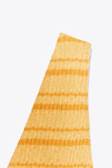 ROBE MIDI RUSTIQUE - Orange / Jaune de Zara - Image 2