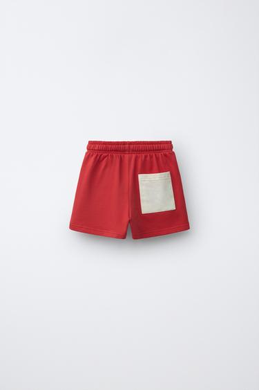 SHORT À BANDES LATÉRALES - Rouge de Zara - Image 1