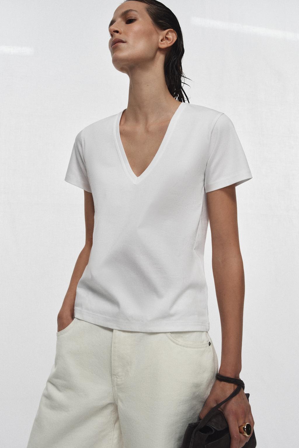 INTERLOCK V-NECK T-SHIRT