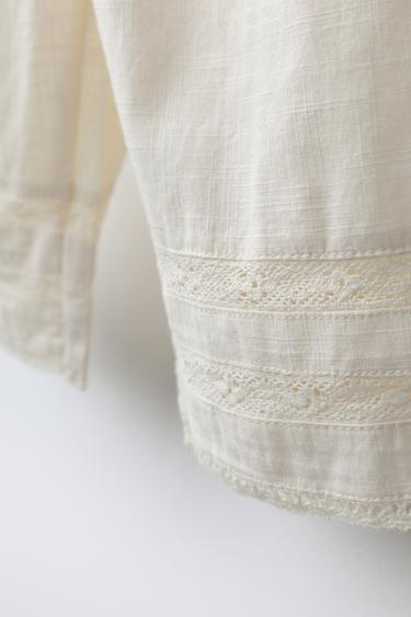 PANTALON À POCHES BRODÉES - Écru / Chiné de Zara - Image 3