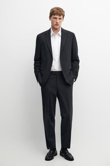 Zara Wool blend suit blazer - Navy blue - Image 0