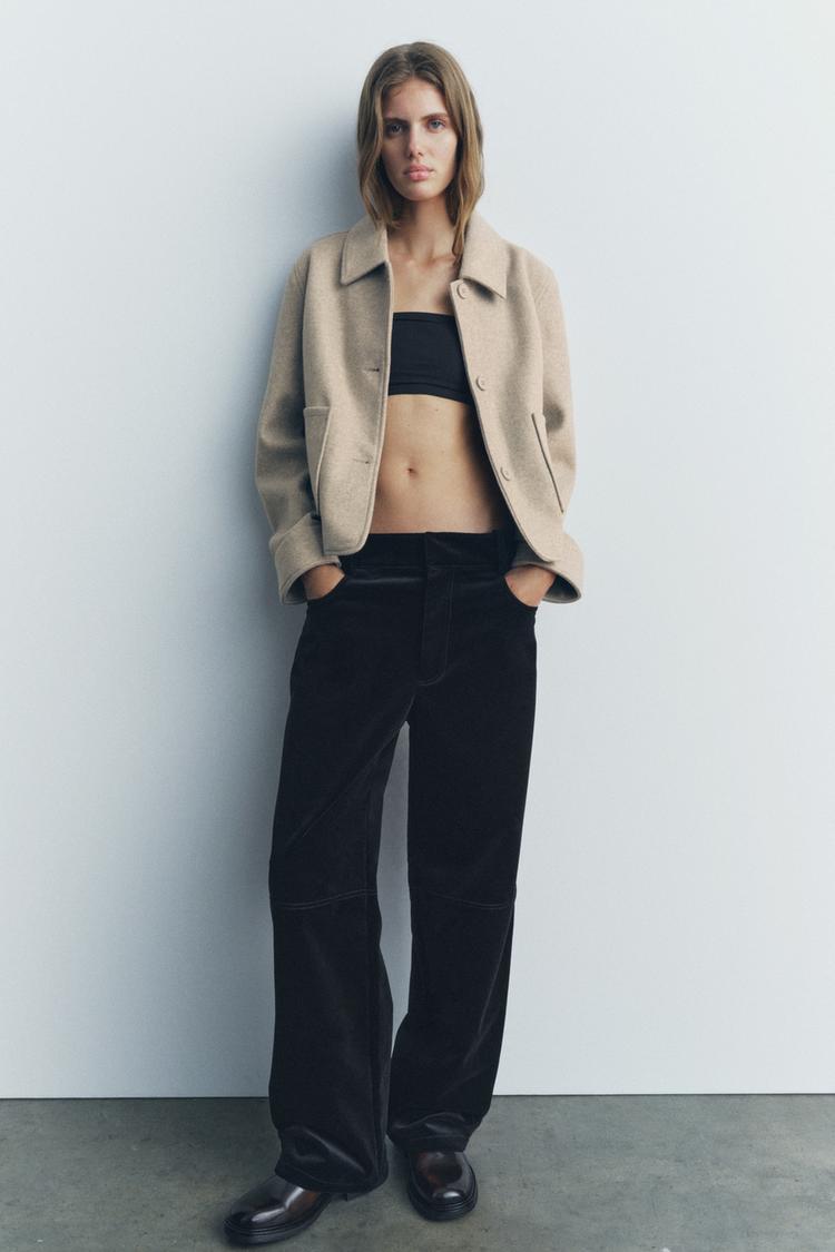 CASACO SOFT COM BOLSOS Areia Vigoré ZARA Brasil