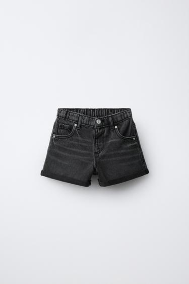 BERMUDA DENIM MOM FIT - Negro de Zara