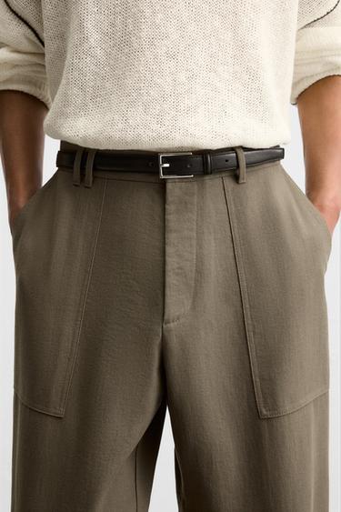 RELAXED FIT TROUSERS WITH POCKETS - Khaki by Zara - Image 6