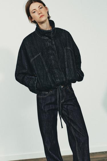 TRF BATWING SLEEVE DENIM JACKET - Dark indigo by Zara - Image 1