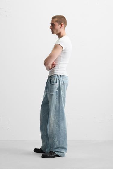 BAGGY FIT SEAM JEANS - Light blue by Zara - Image 3