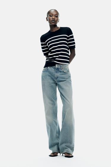 Zara BASIC KNIT SWEATER - Black / White - Image 0
