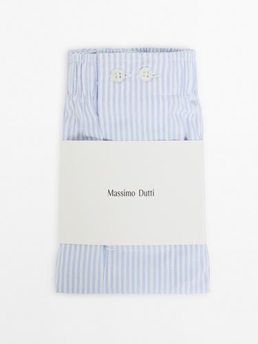 Calzoncillo rayas 100% algodón - Celeste de Zara