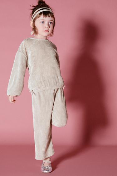 VELVET BOW T-SHIRT - Ecru by Zara