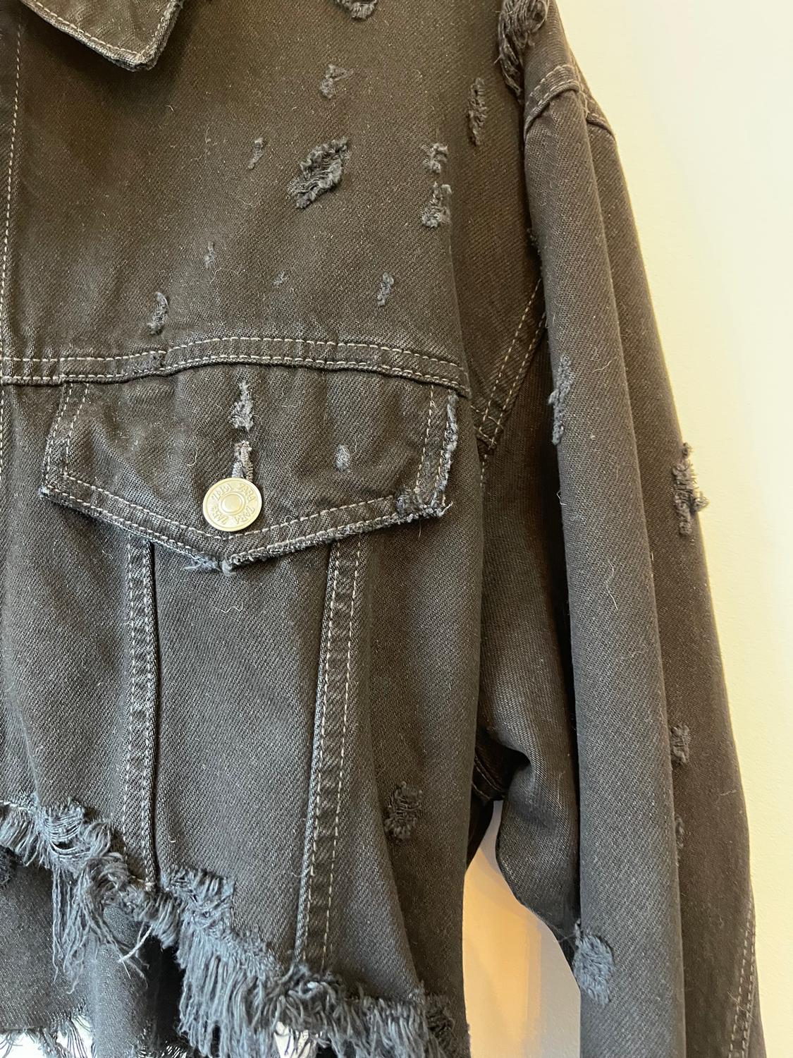 TRF RIPPED CROPPED DENIM JACKET - Image 7