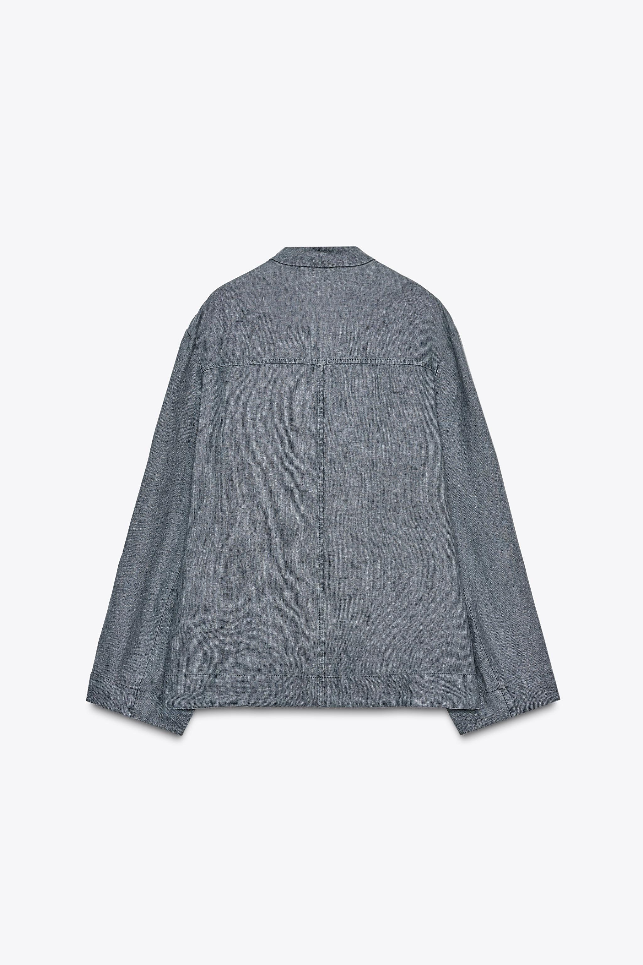 LINEN JACKET WITH TIES ZW COLLECTION - Mid-grey | ZARA Singapore