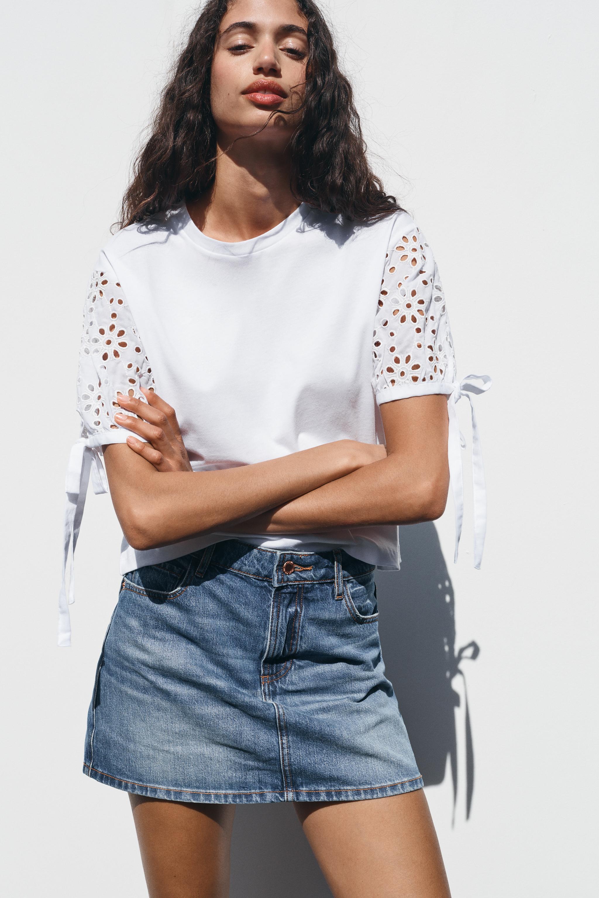 国内発送★ZARA★100%コットン♪刺繍&リボン付き*Tシャツ 国内発送☆ZARA☆100%コットン♪刺繍&リボン付き*Tシャツ (ZARA