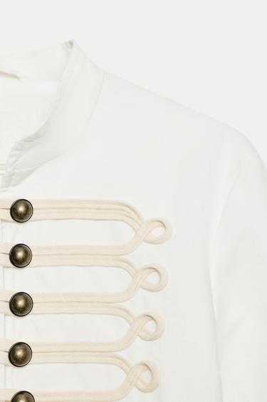 BLOUSON AJUSTÉ À BRANDEBOURGS - Blanc de Zara - Image 5