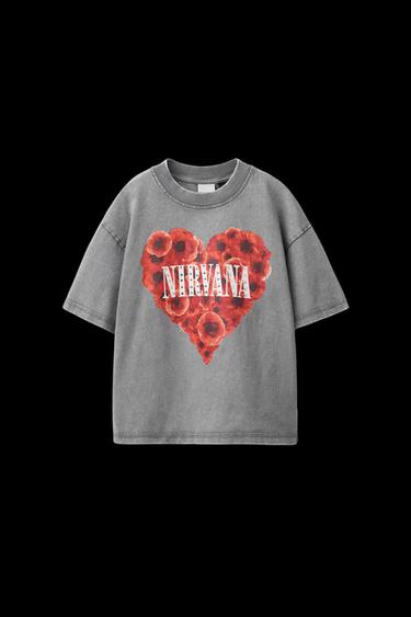 NIRVANA ® T-SHIRT MIT STRASS - Grau von Zara - Bild 0