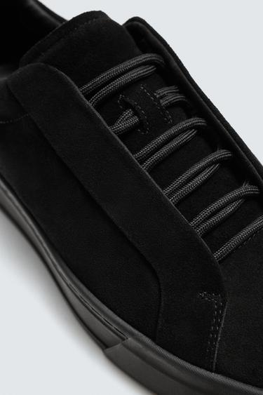 MONOCHROME LEATHER TRAINERS - Black by Zara - Image 2