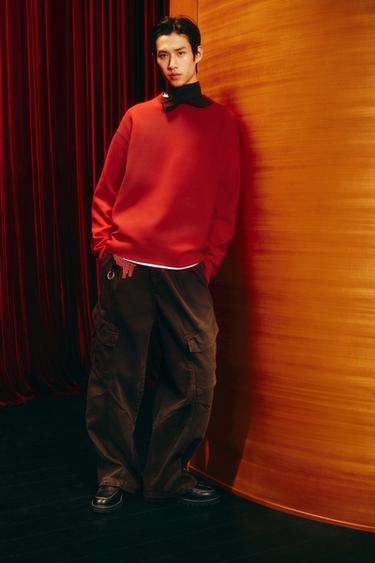 소프트 레귤러핏 스웨터 - Zara 레드