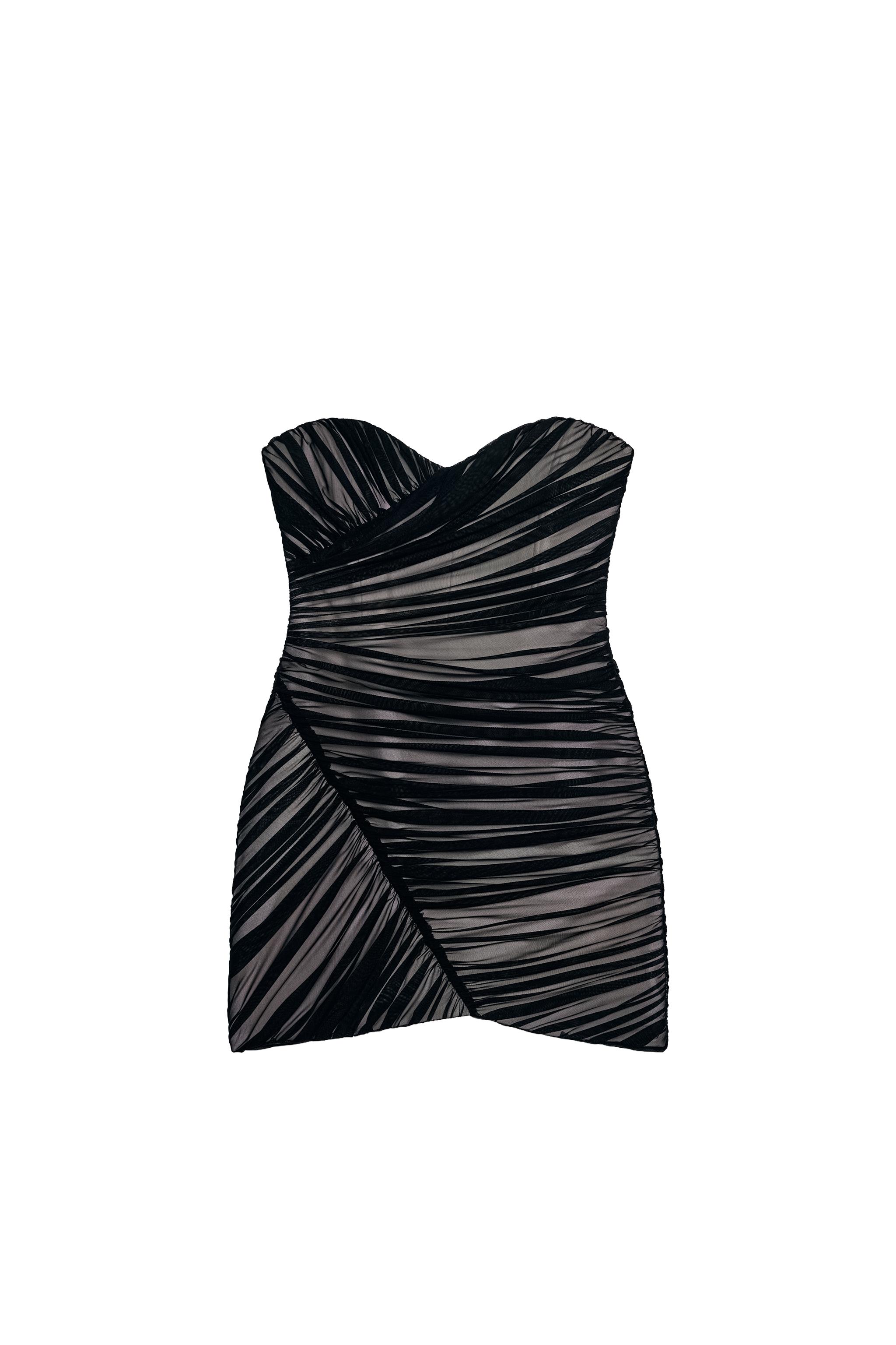 VESTIDO MINI DRAPEADO TUL