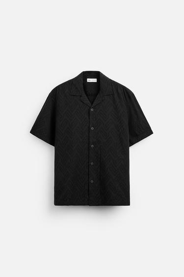 CAMISA FLUIDA BORDADO - Negro de Zara