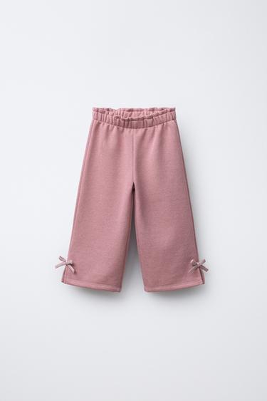 PLUSH TROUSERS WITH SHINY BOWS - Mid-pink by Zara - Image 0