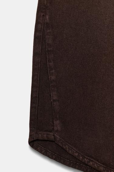 Z1975 HIGH-WAIST BALLOON JEANS WITH ASYMMETRIC HEM - Brown by Zara - Image 9