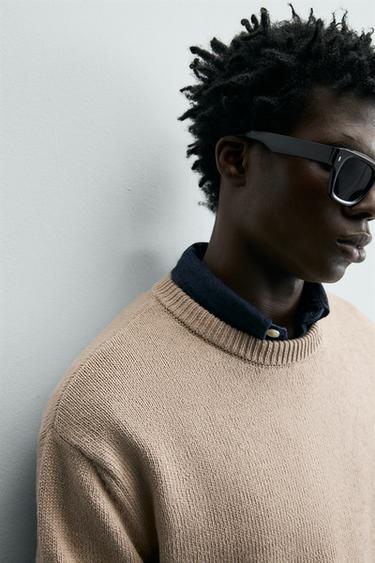 PULL STRUCTURÉ EN COTON - Marron clair de Zara - Image 5