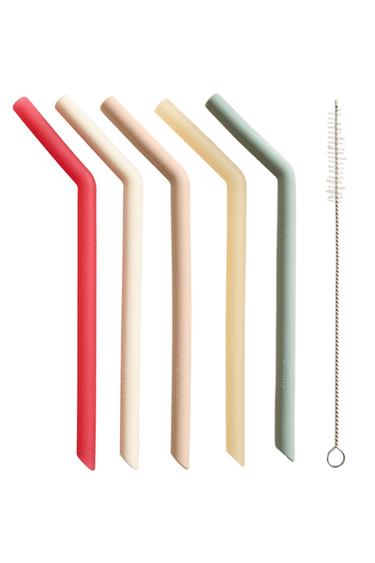 KIDS' SILICONE STRAW SET (SET OF 5) - Multicoloured by Zara