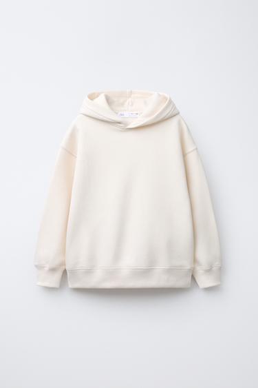 SUDADERA CAPUCHA LISA - Crudo de Zara