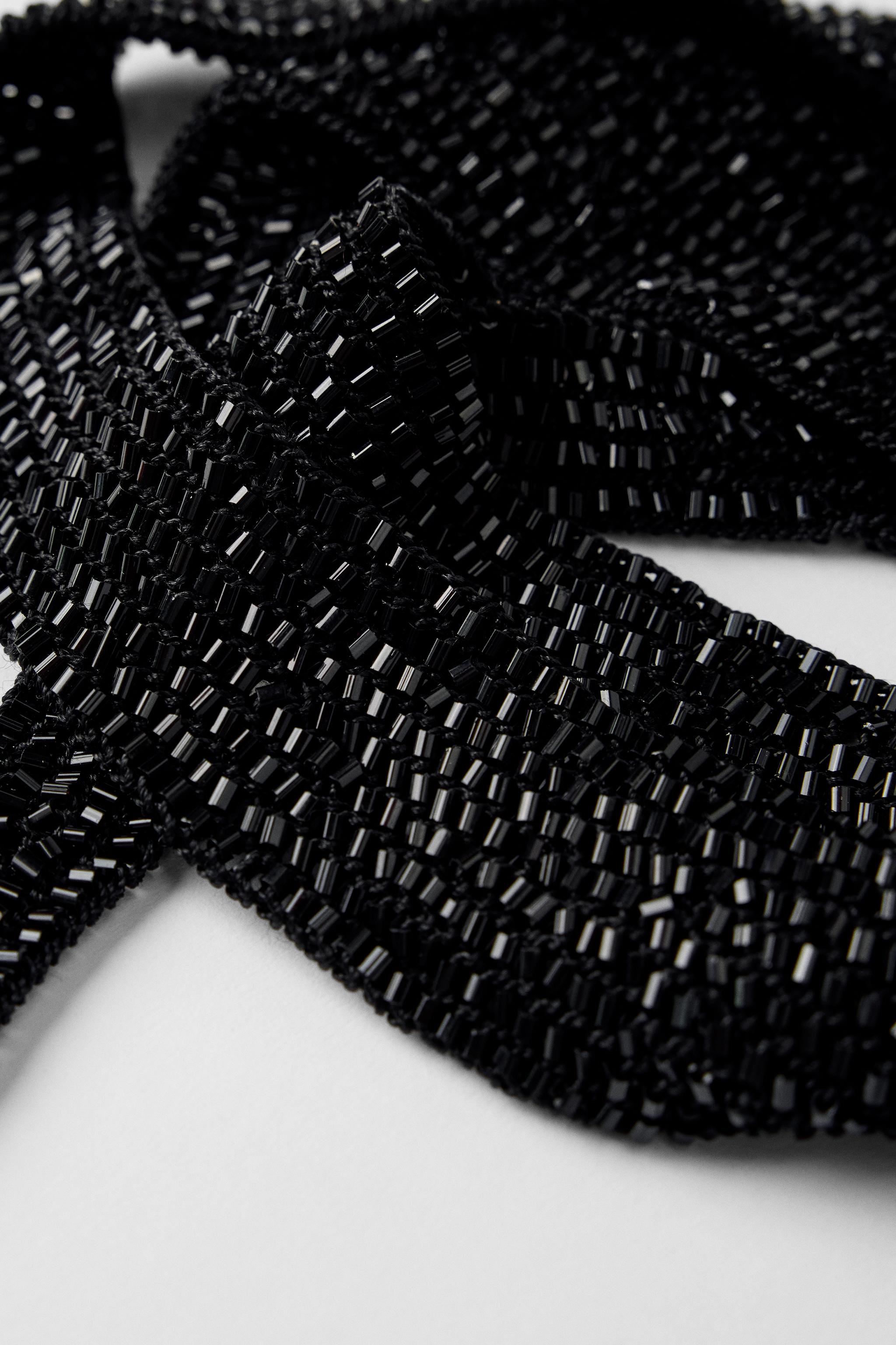【ZARA×KateMoss】ビーズネッカチーフ 7243/605/800 BEADED NECKERCHIEF KATE MOSS X ZARA - Black | ZARA Spain