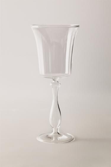 ENGRAVED-EFFECT CRYSTALLINE WINE GLASS - Transparent by Zara