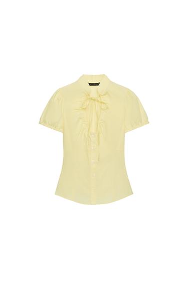 POPLIN TOP WITH TIE DETAIL