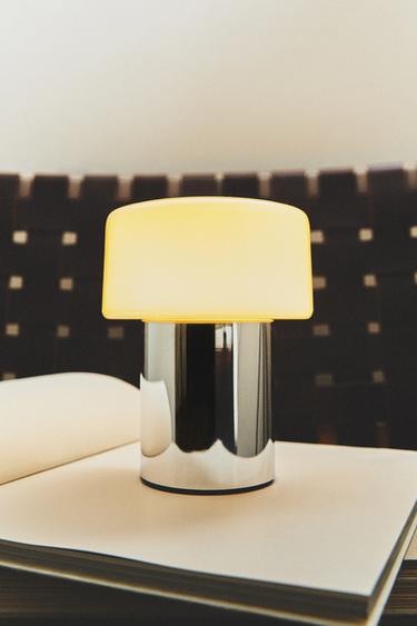 METAL AND GLASS TABLE LAMP - Silver by Zara - Image 6