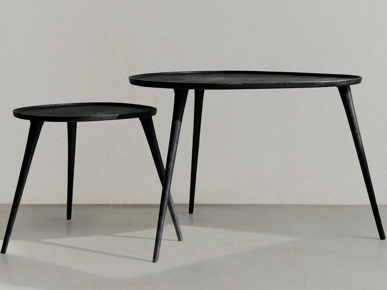 METALLIC SIDE TABLE — Black