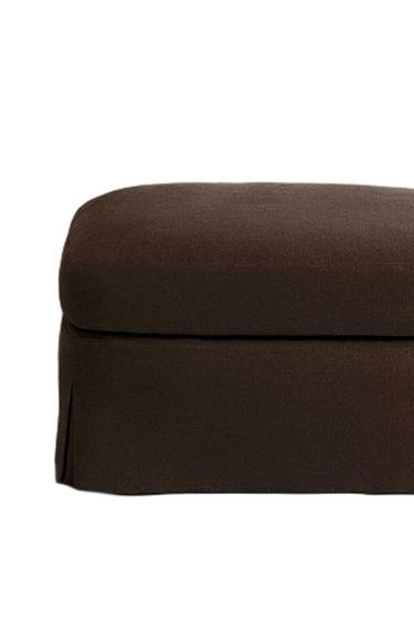غلاف كتان لمسند القدمين FOOTSTOOL 01 - باذنجاني الخاص بـ Zara