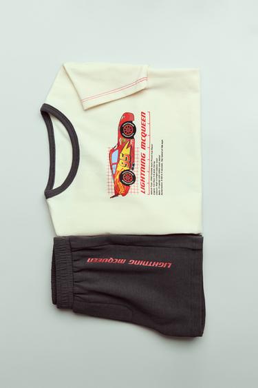 Zara AGES 2-6/ CARS LIGHTNING MCQUEEN © DISNEY PRINT PAJAMAS - Ecru